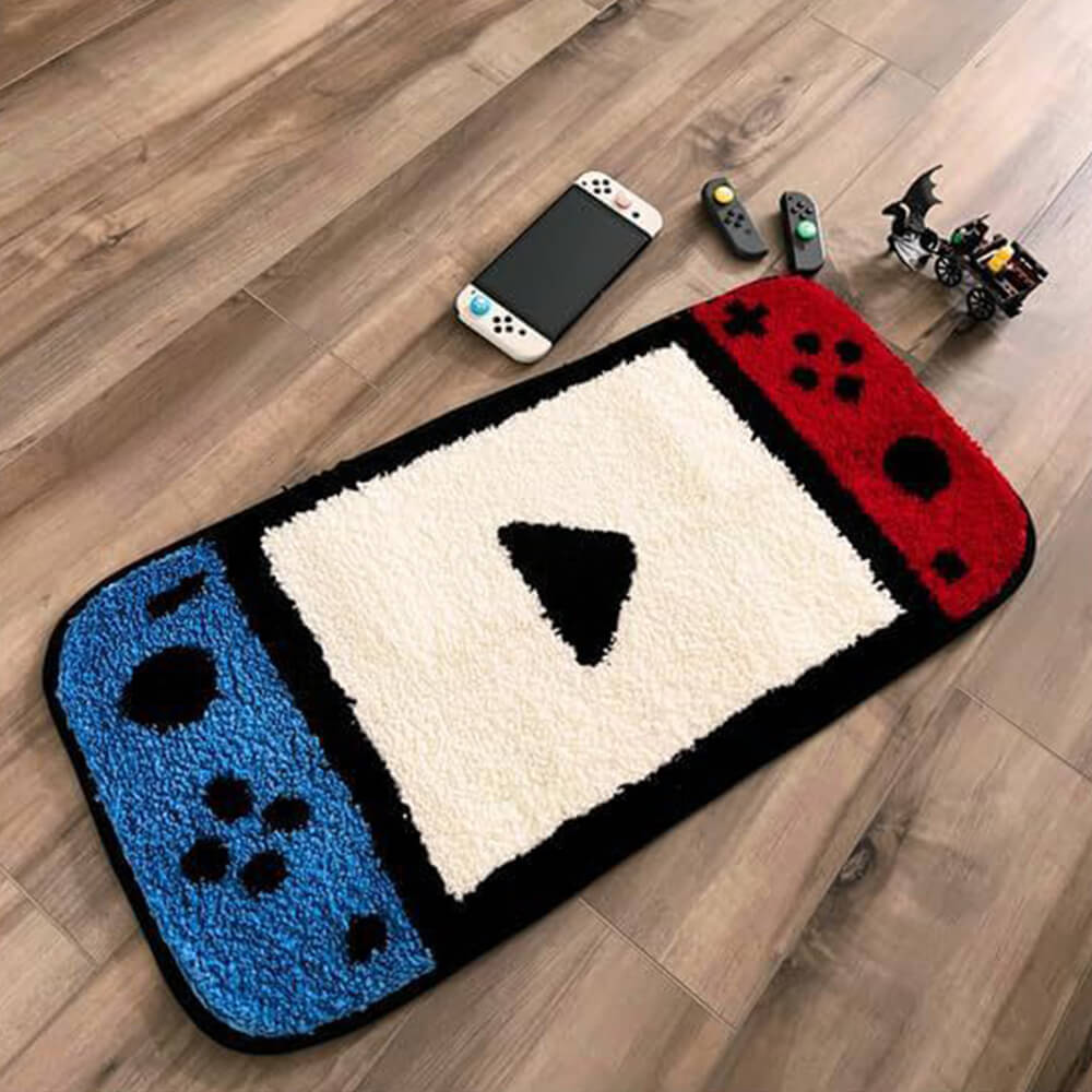 Junips | Game controller-shaped faux cashmere printed rug