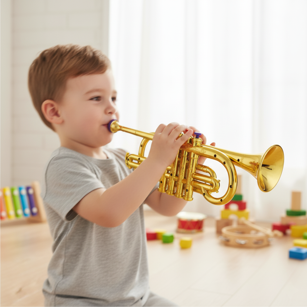Junips | Children's Trumpet Musical Toy | 4 Keys, Educational Instrument for Kids (ABS Plastic)