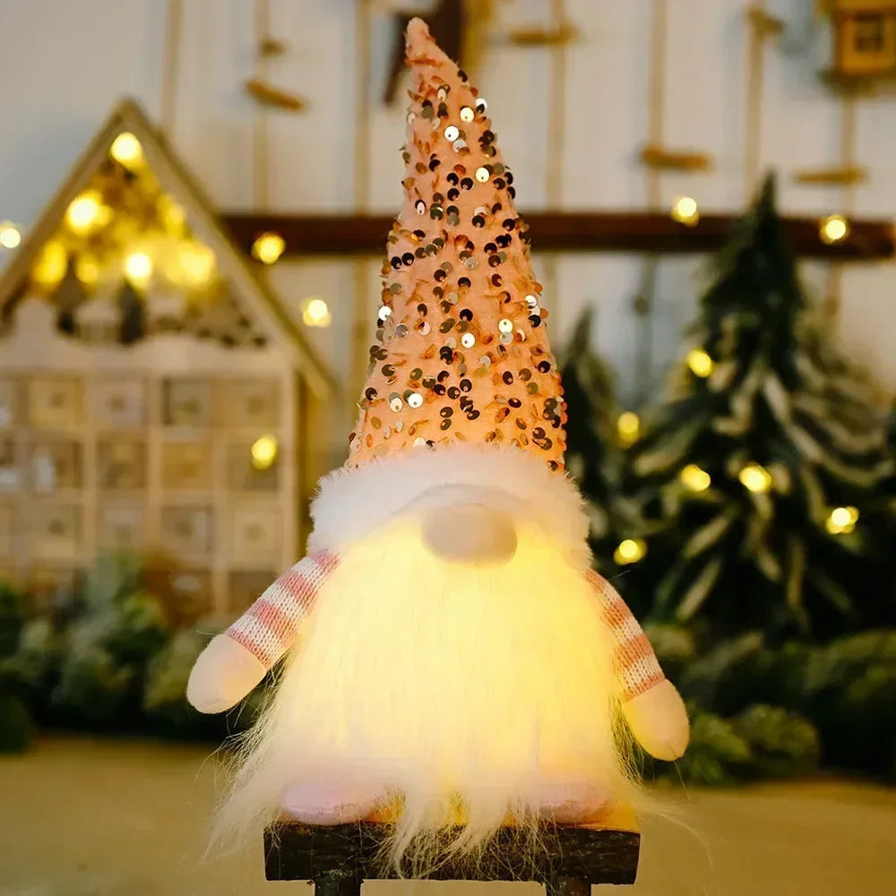 Junips | Christmas Gnome Decoration | LED Night Light | Warm Glow Holiday Ornament
