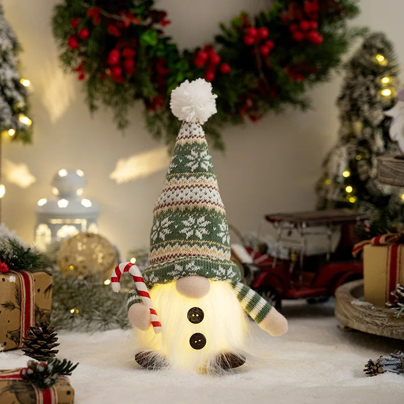 Junips | LED Christmas Gnome | Knitted Design with Night Light | Glowing Christmas Decoration | Warm & Cozy