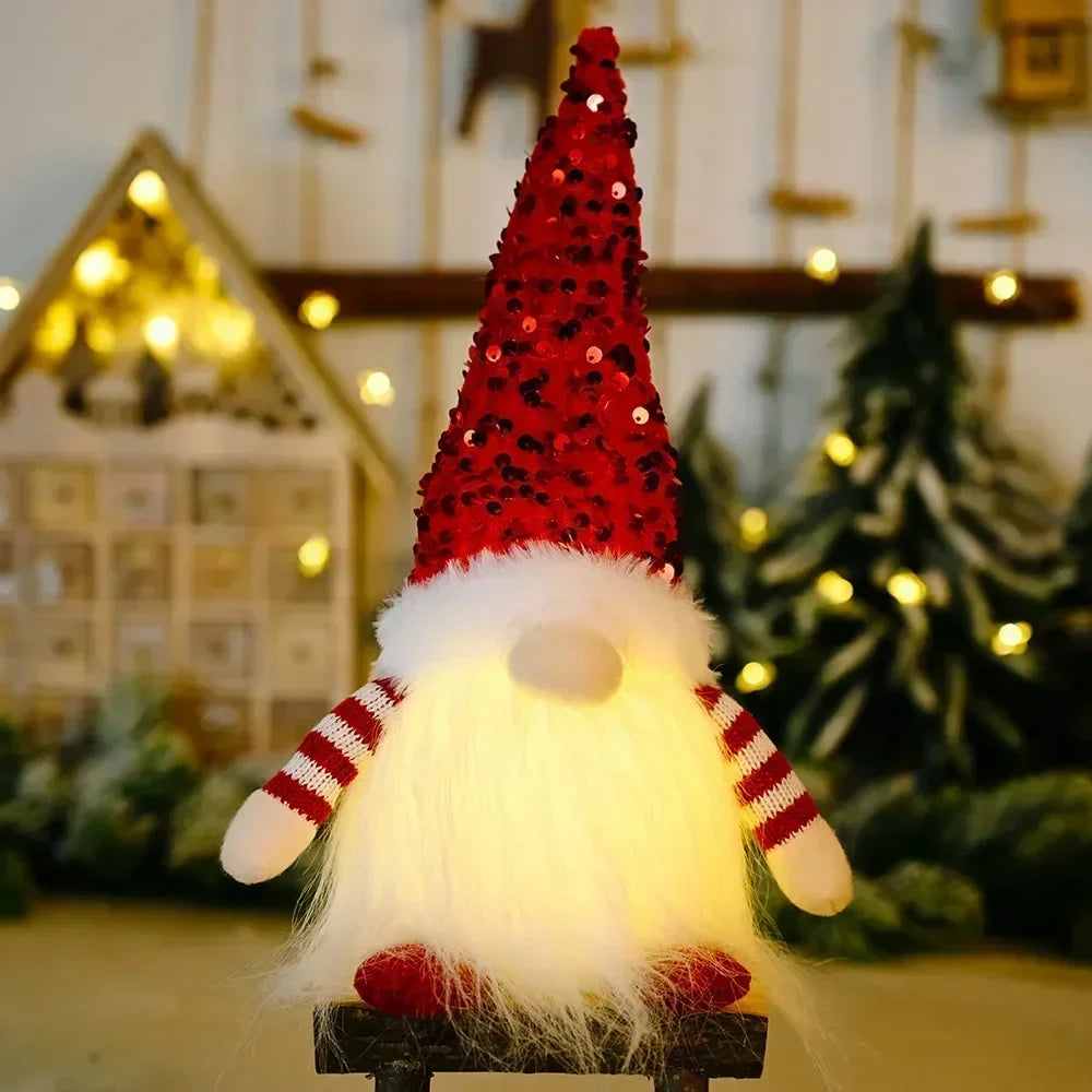 Junips | Christmas Gnome Decoration | LED Night Light | Warm Glow Holiday Ornament