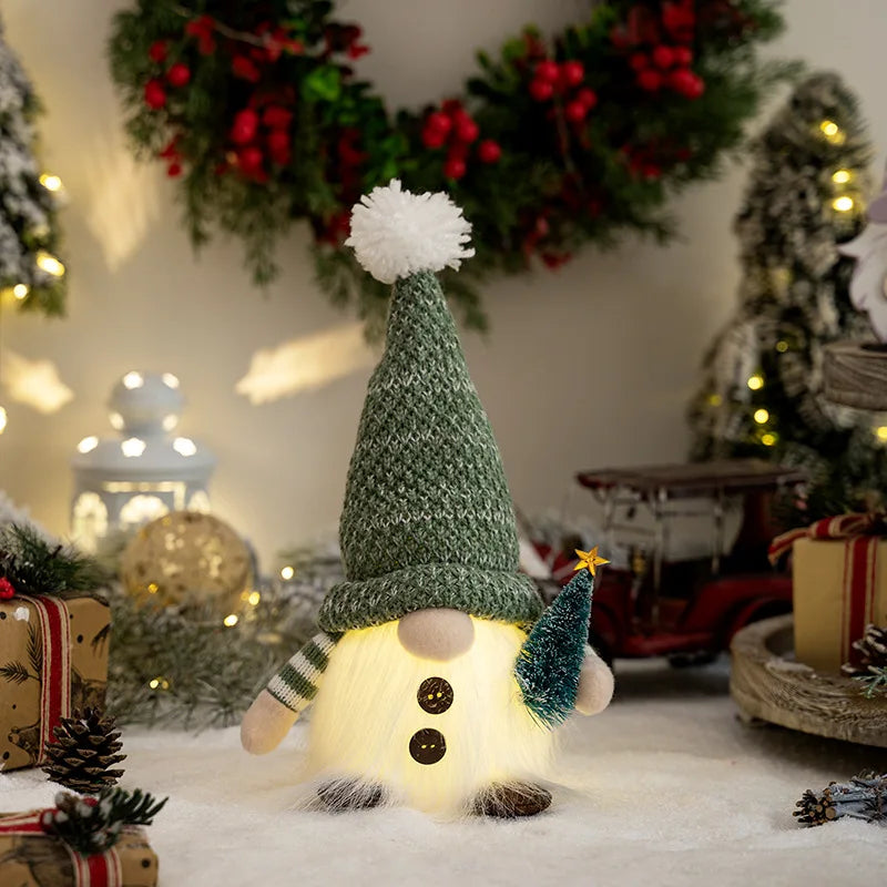 Junips | Christmas Gnome Decoration | LED Night Light | Warm Glow Holiday Ornament
