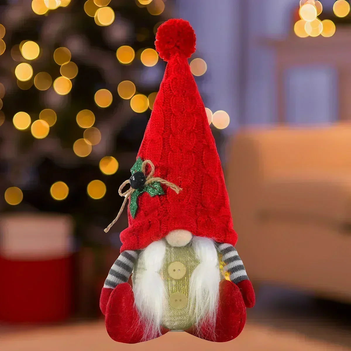 Junips | Christmas Gnome Decoration | LED Night Light | Warm Glow Holiday Ornament