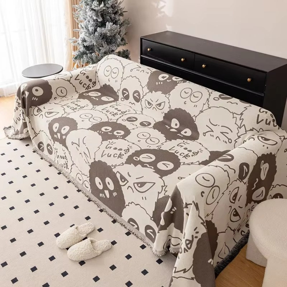 Junips | Gremlin Cartoon Chenille Sofa Cover
