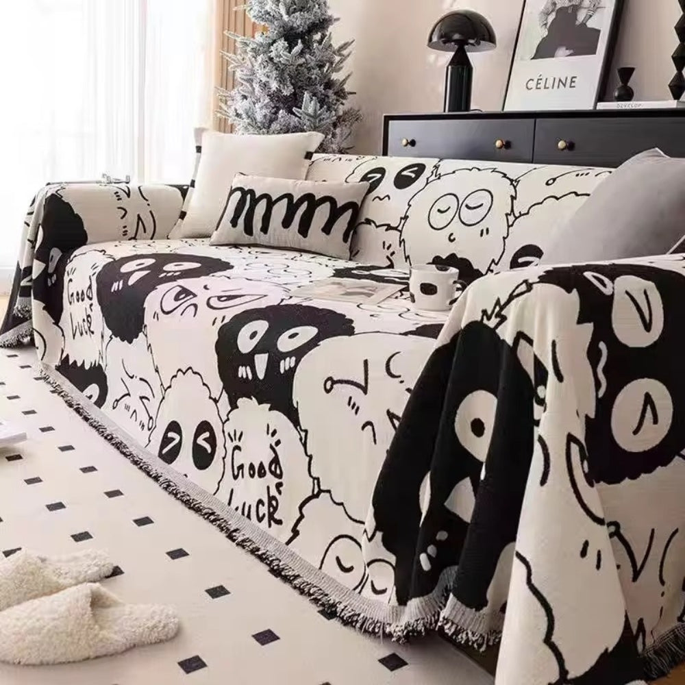 Junips | Gremlin Cartoon Chenille Sofa Cover