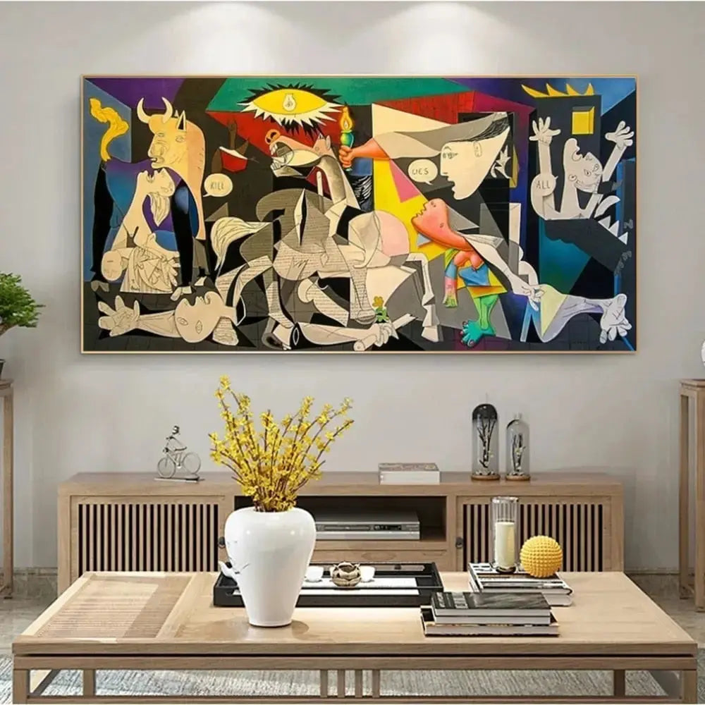 Junips | Guernica by Pablo Picasso | High-Definition Cotton Canvas Art Print | Tear-Resistant Unframed Wall Decor