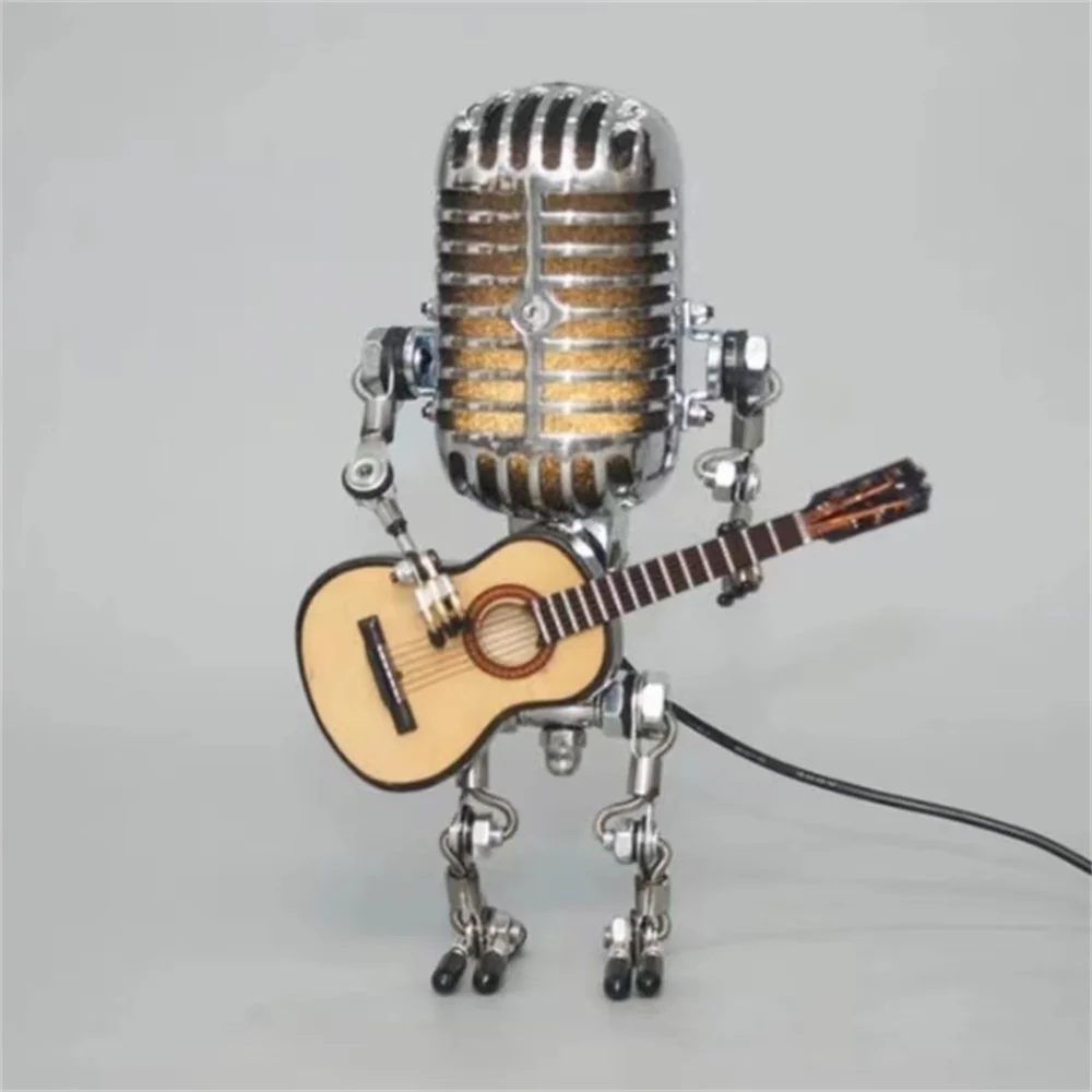 Junips | Designer table lamp robot with guitar for modern and creative interiors