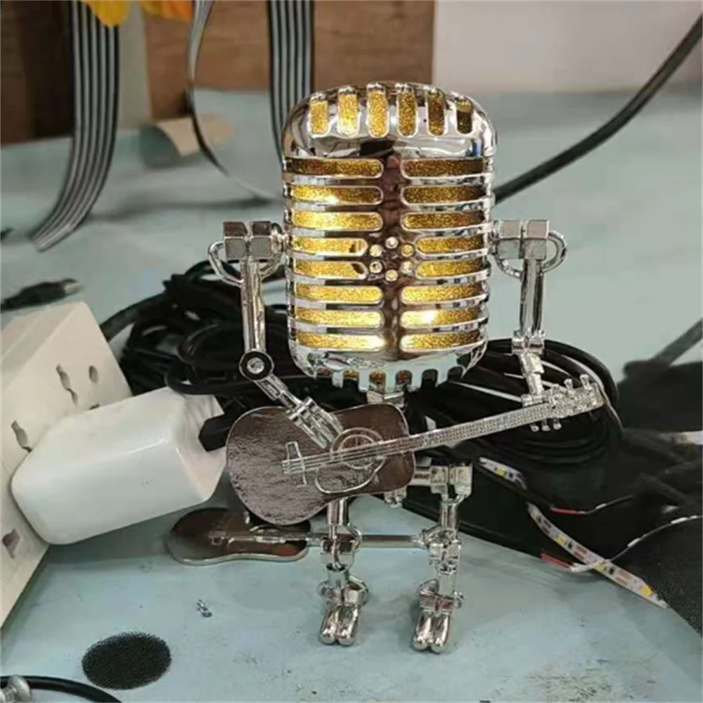 Junips | Designer table lamp robot with guitar for modern and creative interiors