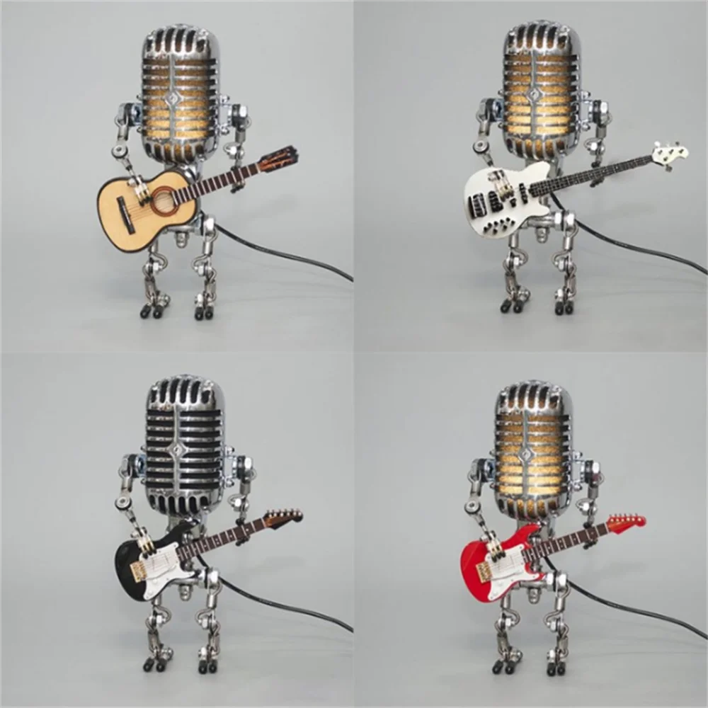 Junips | Designer table lamp robot with guitar for modern and creative interiors