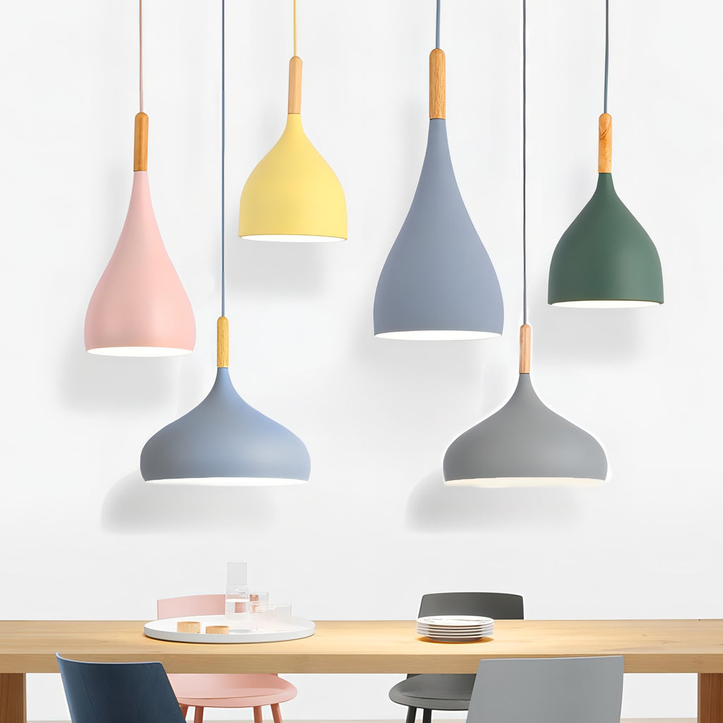 Junips | Talon - Modern Drop-Shaped Wooden Pendant Light Scandinavian Ceiling Light