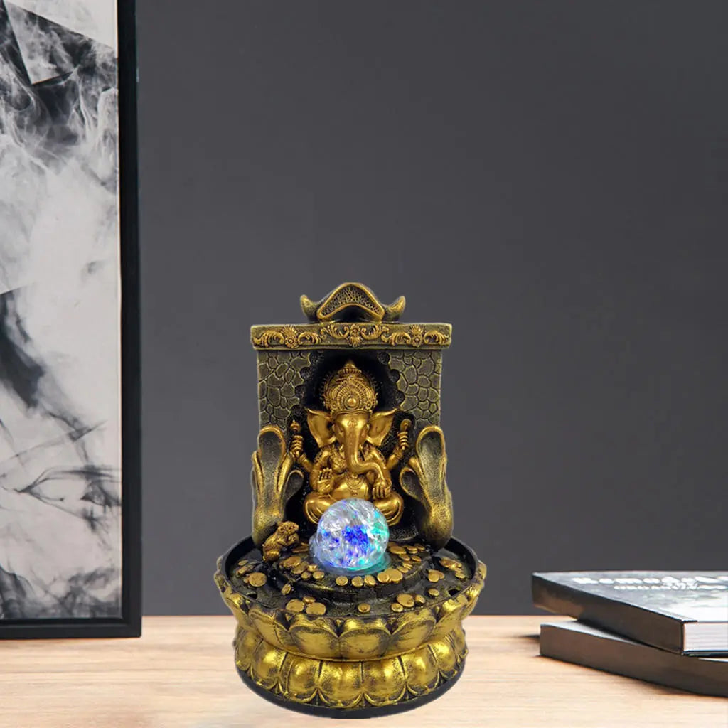 Junips | Stunning Ganesha Statue with LED Inner Water Source