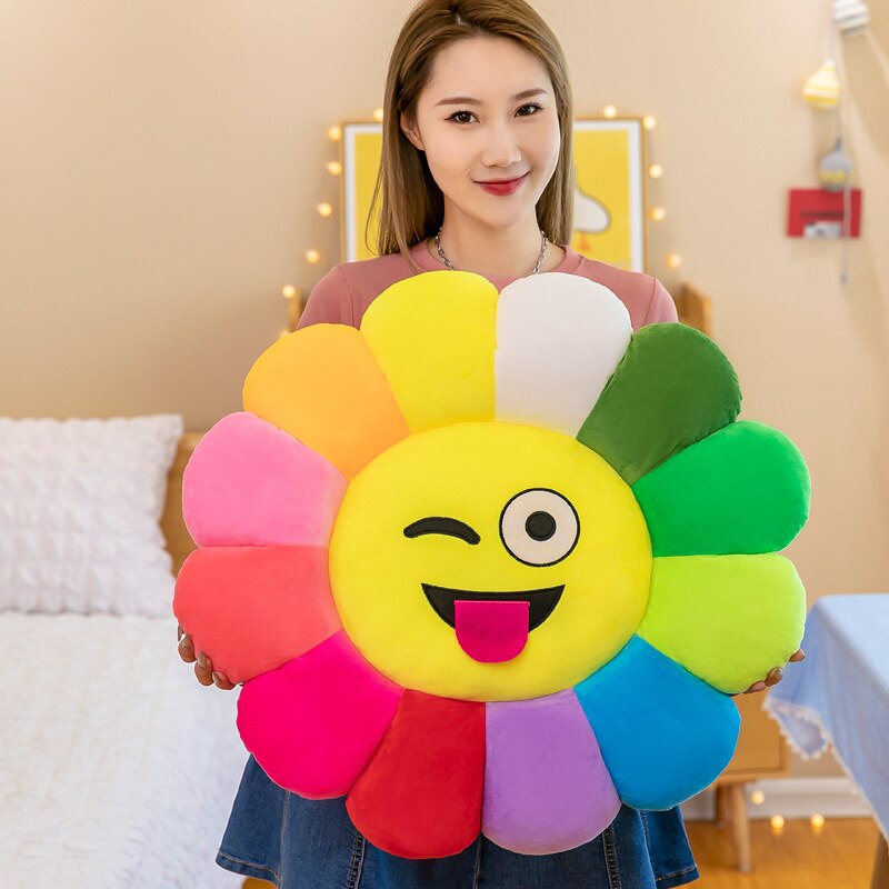 Junips | Colorful Sunflower Plush Comfort Seat Cushion