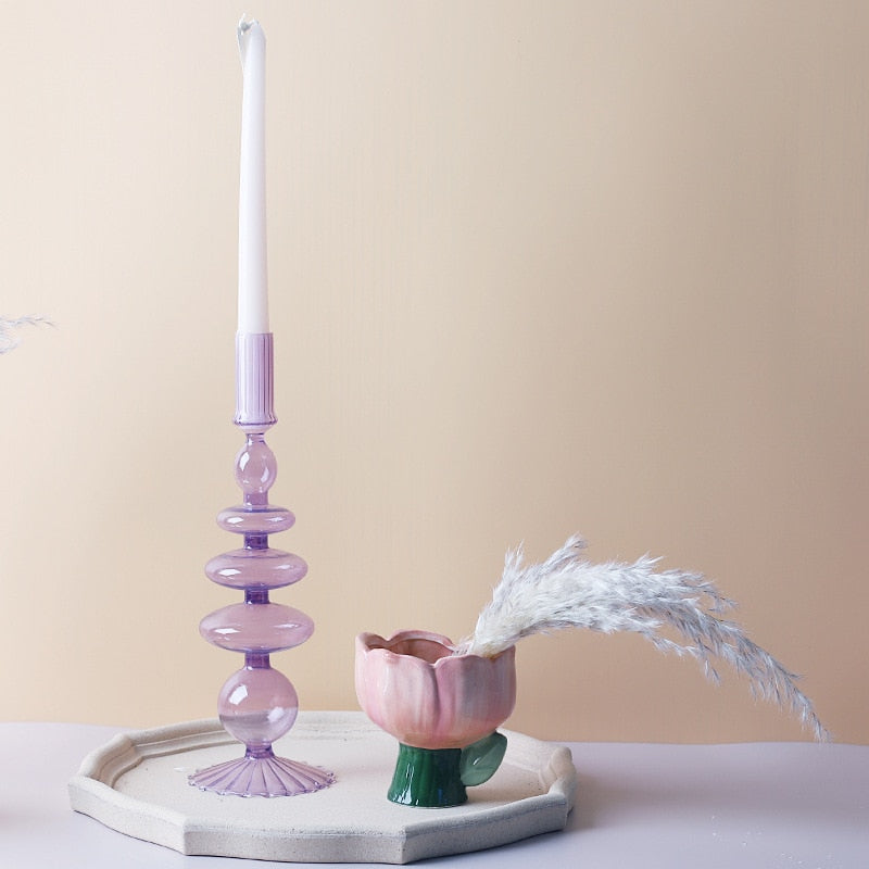 Junips | Lilac Candle Holder made of Glass