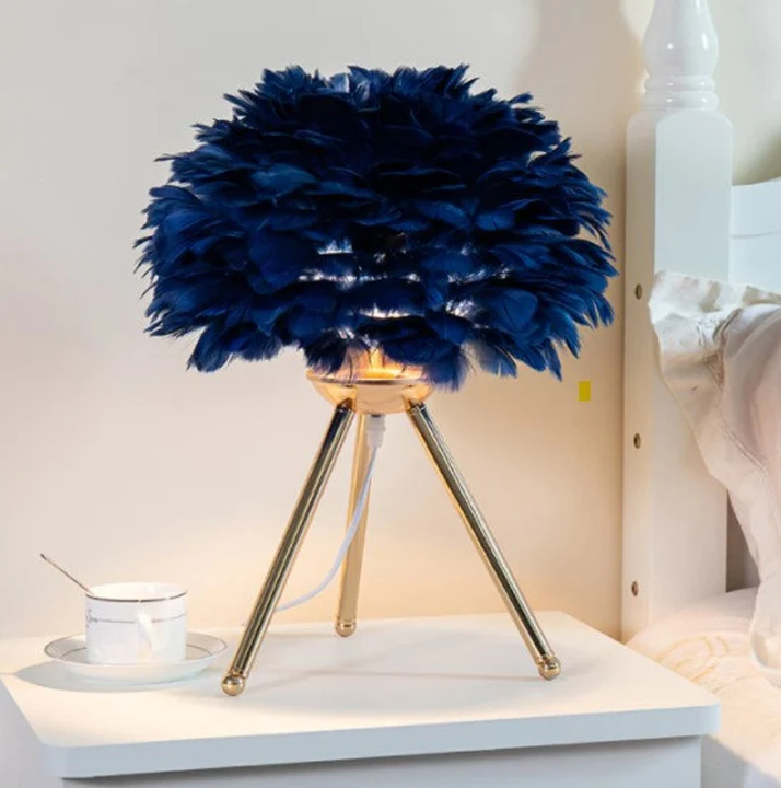 Junips | Table Lamp - FeatherLux - Dimmable Light - Elegant Feather Design