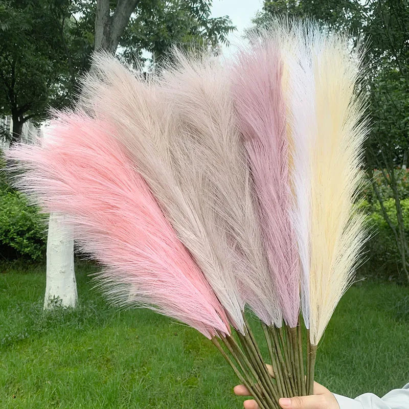 Junips | 5 pieces 100 cm Artificial Pampas Grass Dried Flower Bouquet Wedding Party Decoration Home Room DIY Artificial Plants Decoration Supplies