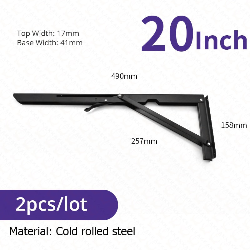 Junips | 2-piece set collapsible shelf brackets, heavy-duty, made of stainless steel for tables, motorhomes and space-saving