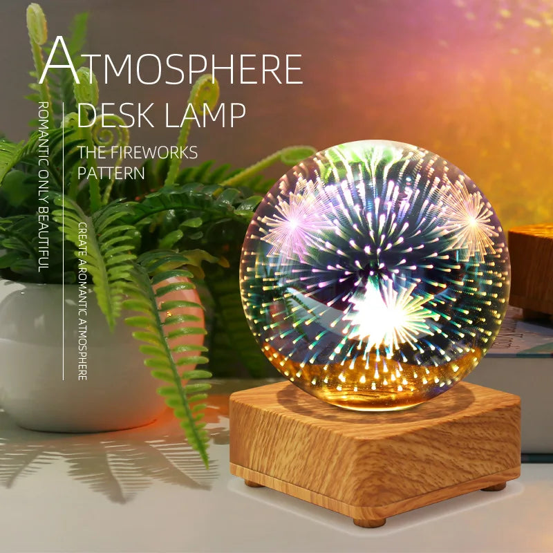 Junips | Night Light Starry Sky Star Heart Colorful Atmosphere Multiple USB Table Desk Lamp Ball Home Bedroom Decoration Christmas Gift