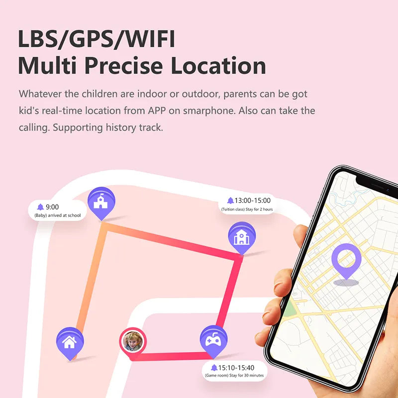 Junips | LT21 4G Kids Smartwatch with GPS, WiFi, Video Call, SOS, IP67 waterproof - Kids safety tracker and location monitoring cell phone watch