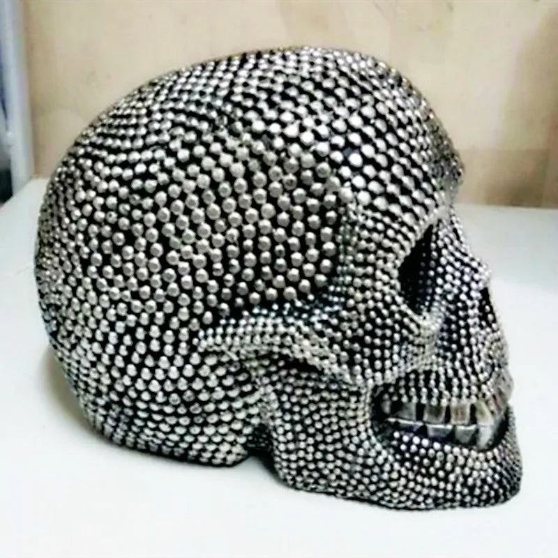 Junips | BUF Large Silver/Gold Skull Statue Resin Craft Decorative Ornaments Halloween Decoration Sculpture Home Decor Figures