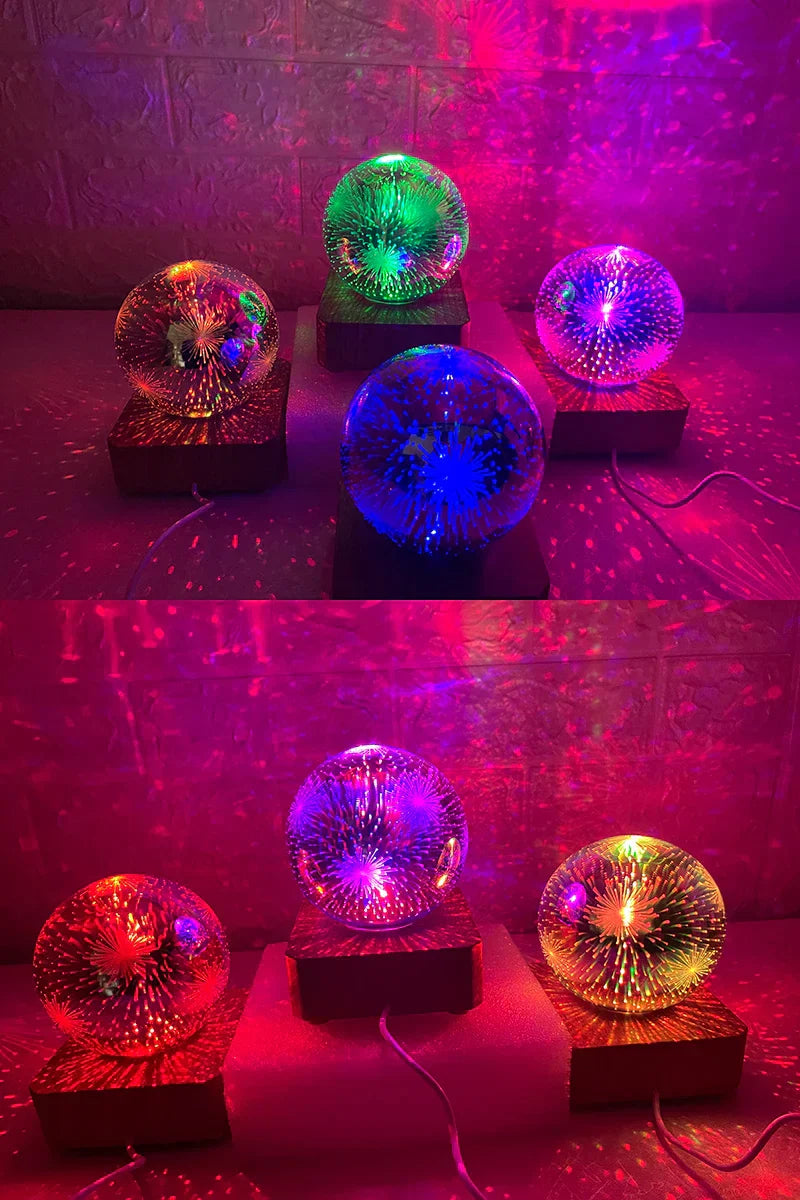 Junips | Night Light Starry Sky Star Heart Colorful Atmosphere Multiple USB Table Desk Lamp Ball Home Bedroom Decoration Christmas Gift