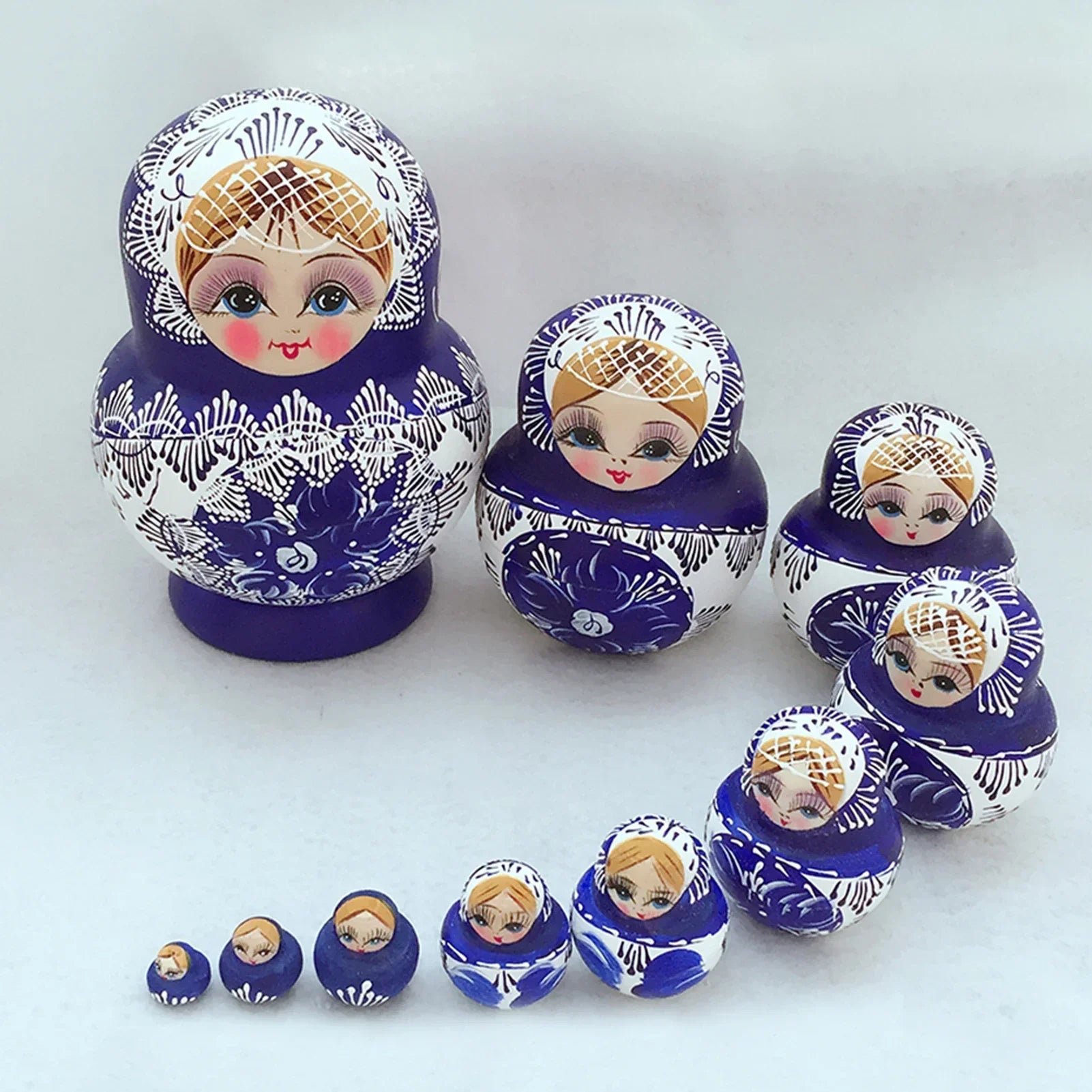 Junips | 10 pieces/set wooden Russian matryoshka dolls