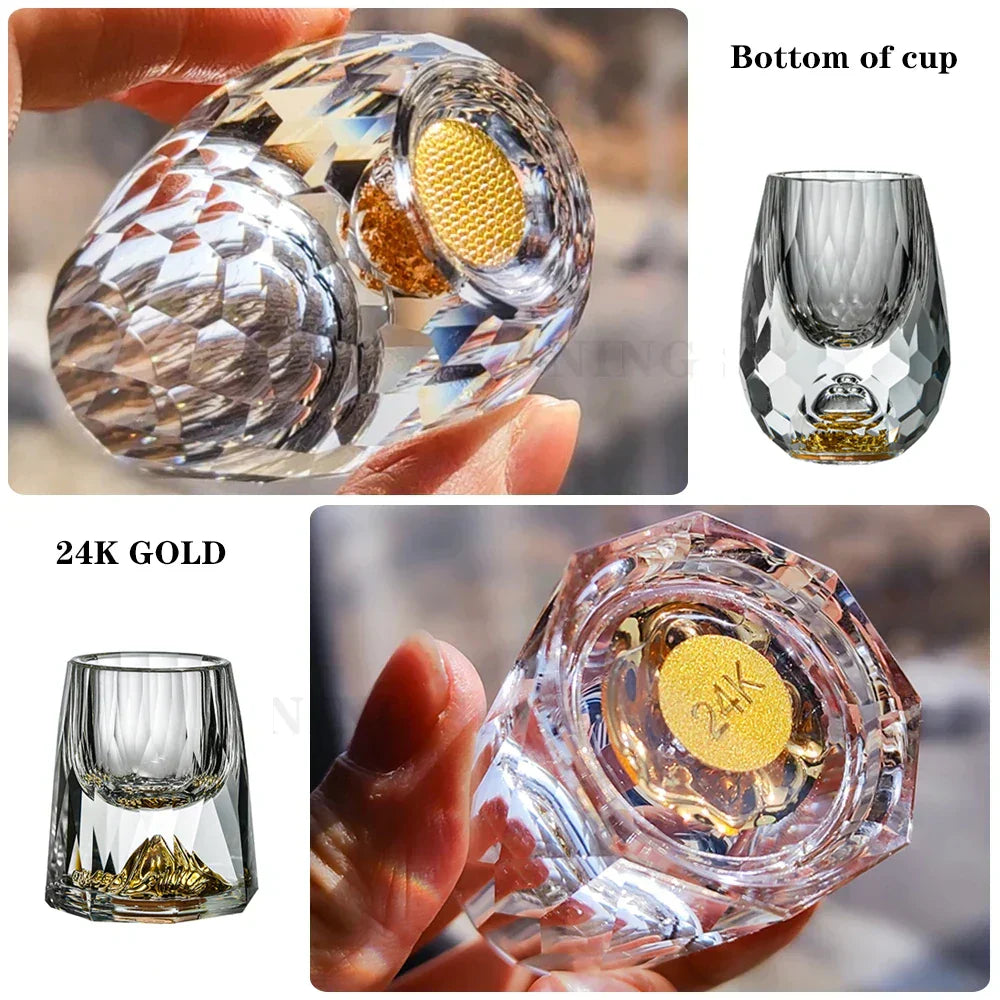 Junips | Crystal Glass Whiskey Glasses Bar Liqueur Sphere Cups Sake and Shochu Double-Walled Thick Bottoms Small Capacity Tea Cups