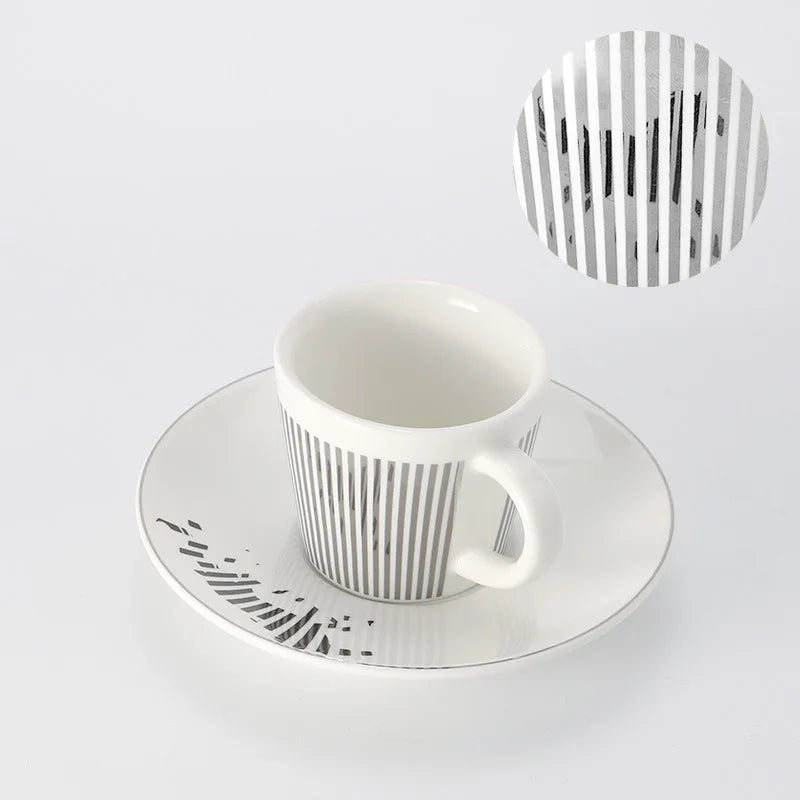 Junips | Creative dynamic SLR cup Leopard anamorphic zebra cup Luycho coffee tea cup set with coaster 90ml-225ml