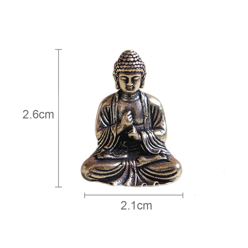 Junips | 10 pieces mini brass sitting Buddha statue figure for travel Buddhism worship home office desk decoration