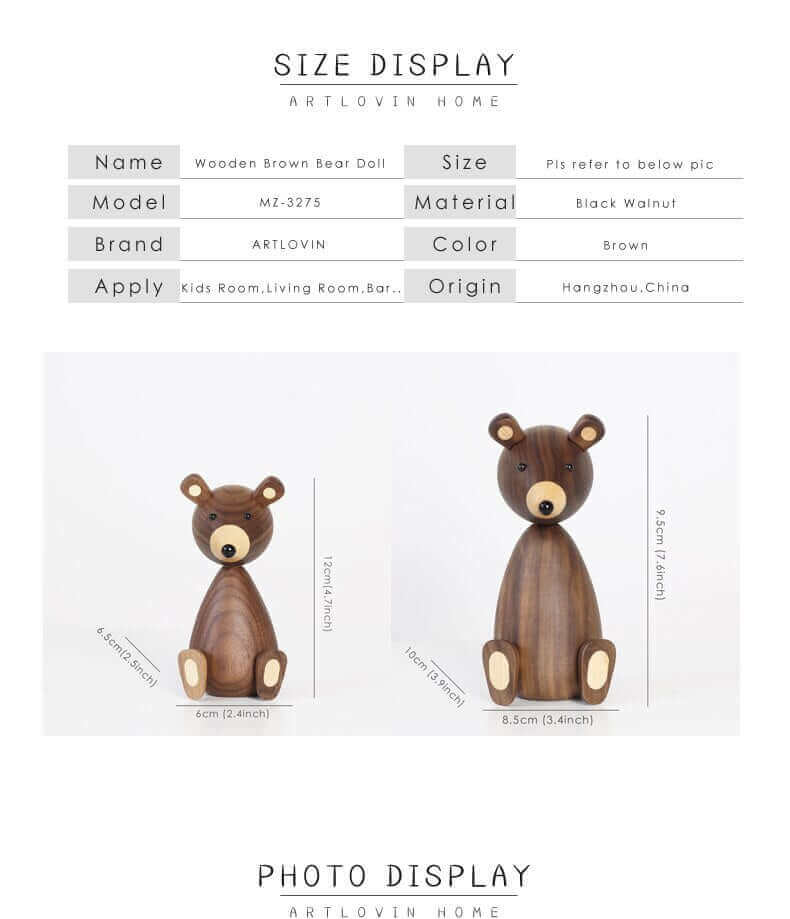 Junips | Danish Wood Brown Bear Family Ornaments