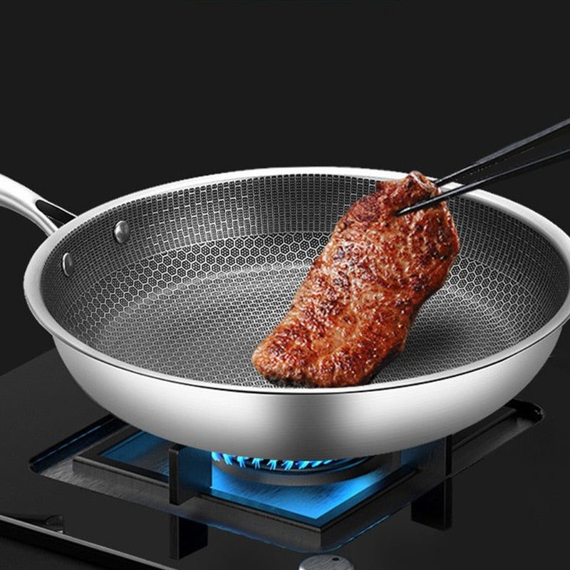 Junips | Premium Stainless Steel Frying Pan with Non-Stick Pixel Technology – Perfect for Healthy Frying