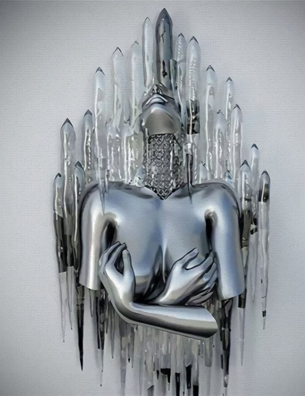 Junips | Metal Figure Statues Styles Abstract Canvas Painting Couples Wall Art Love Sculpture Poster Print Home Decor Living Room Gifts