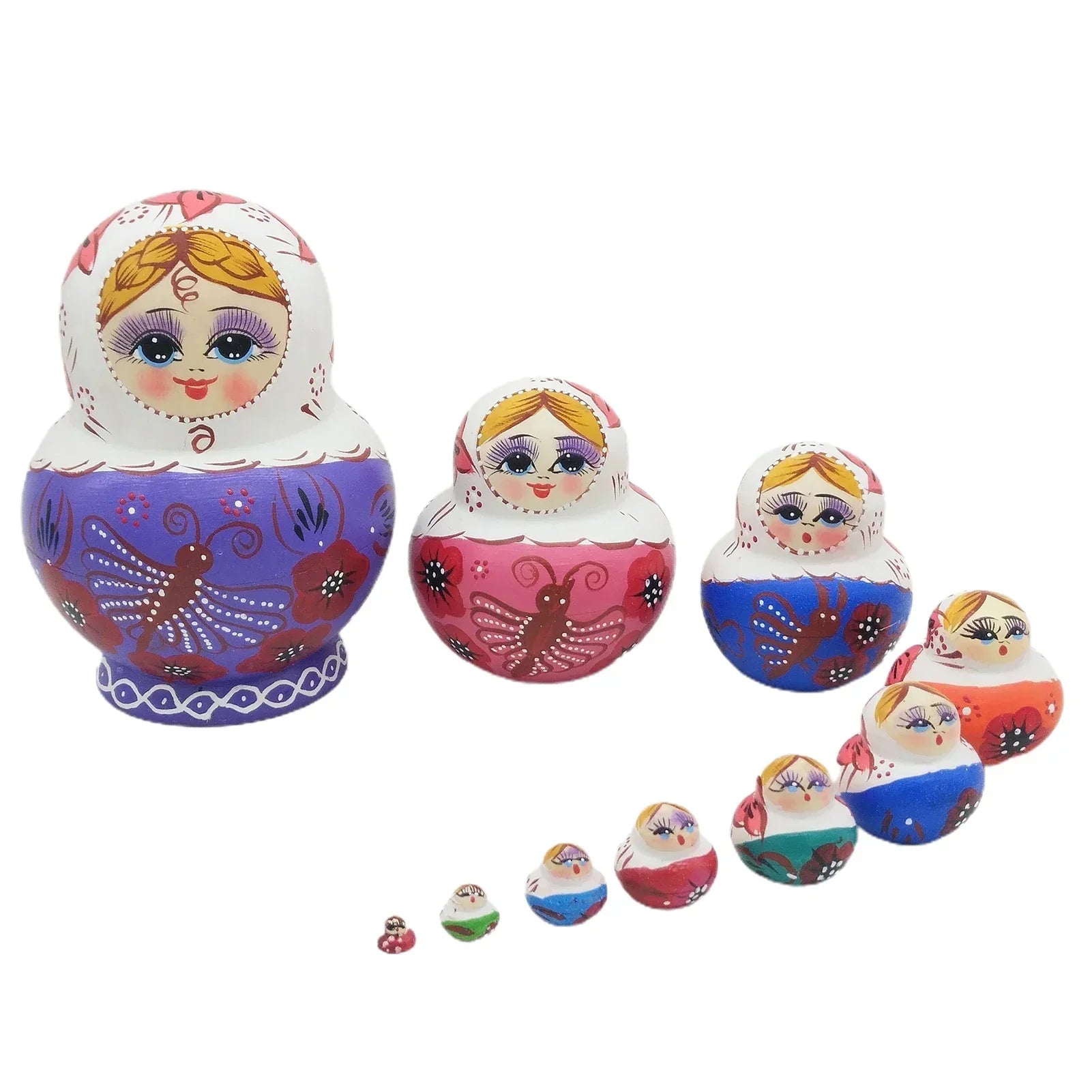 Junips | 10 pieces/set wooden Russian matryoshka dolls
