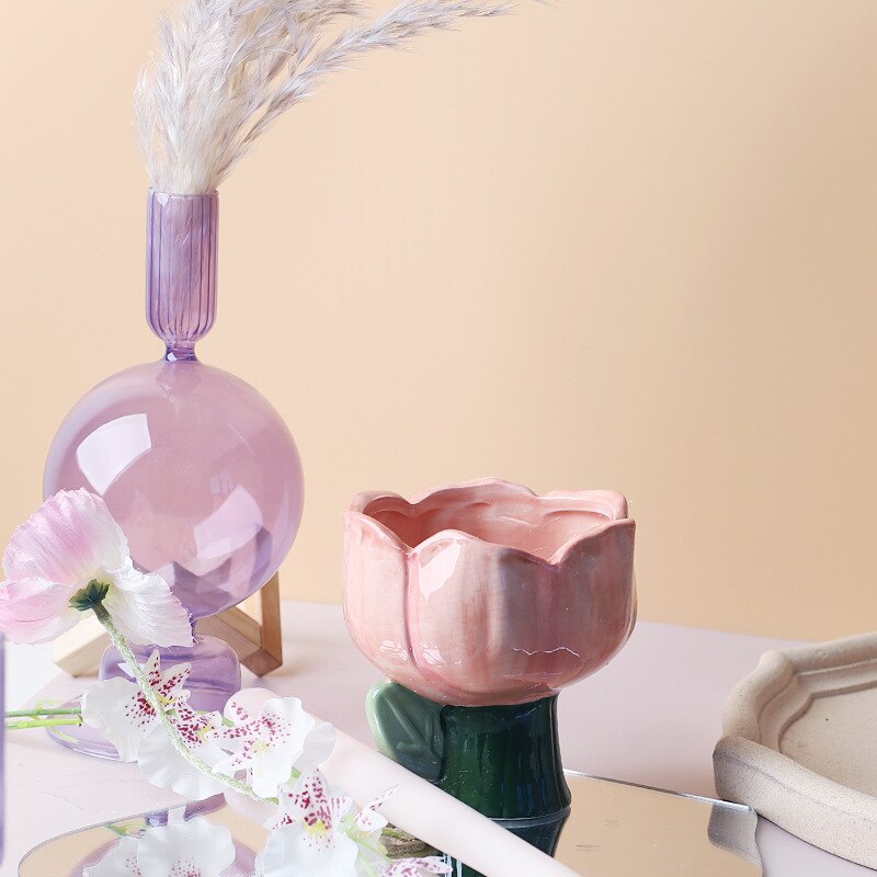 Junips | Lilac Candle Holder made of Glass