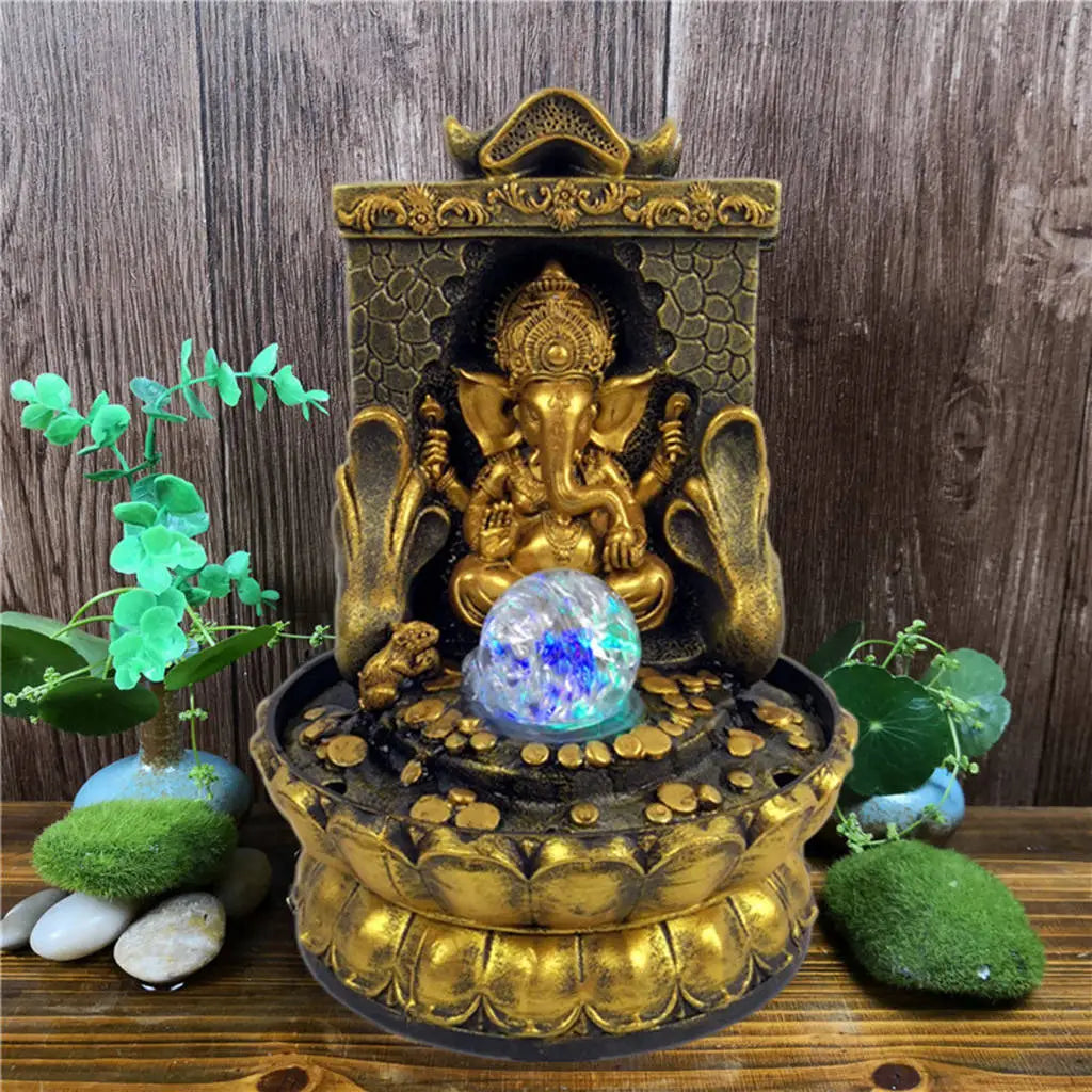 Junips | Stunning Ganesha Statue with LED Inner Water Source