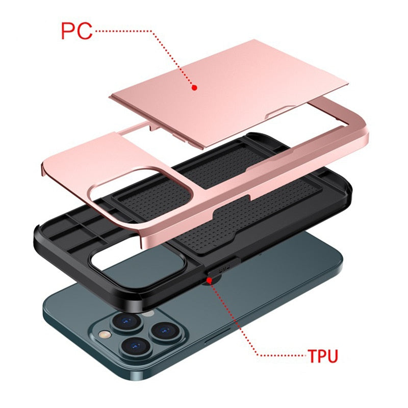 Junips | Business Armor Slide Wallet iPhone Case