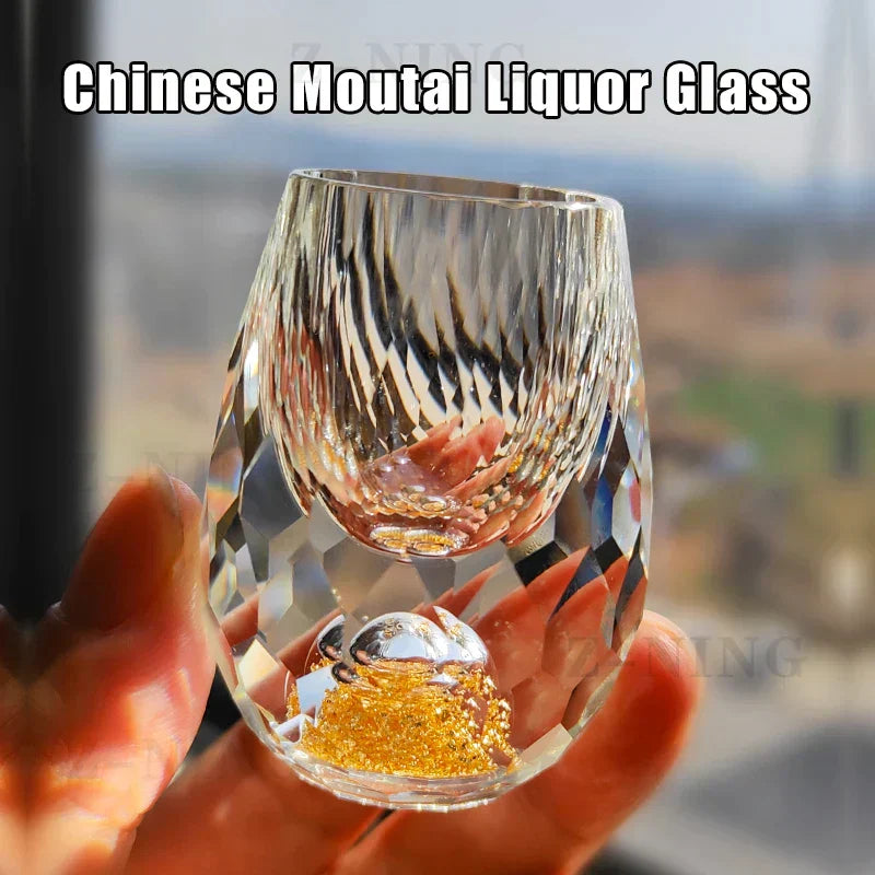 Junips | Crystal Glass Whiskey Glasses Bar Liqueur Sphere Cups Sake and Shochu Double-Walled Thick Bottoms Small Capacity Tea Cups