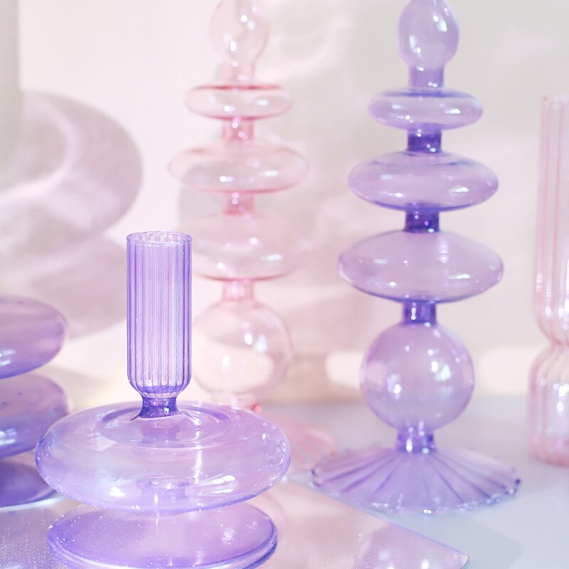Junips | Lilac Candle Holder made of Glass