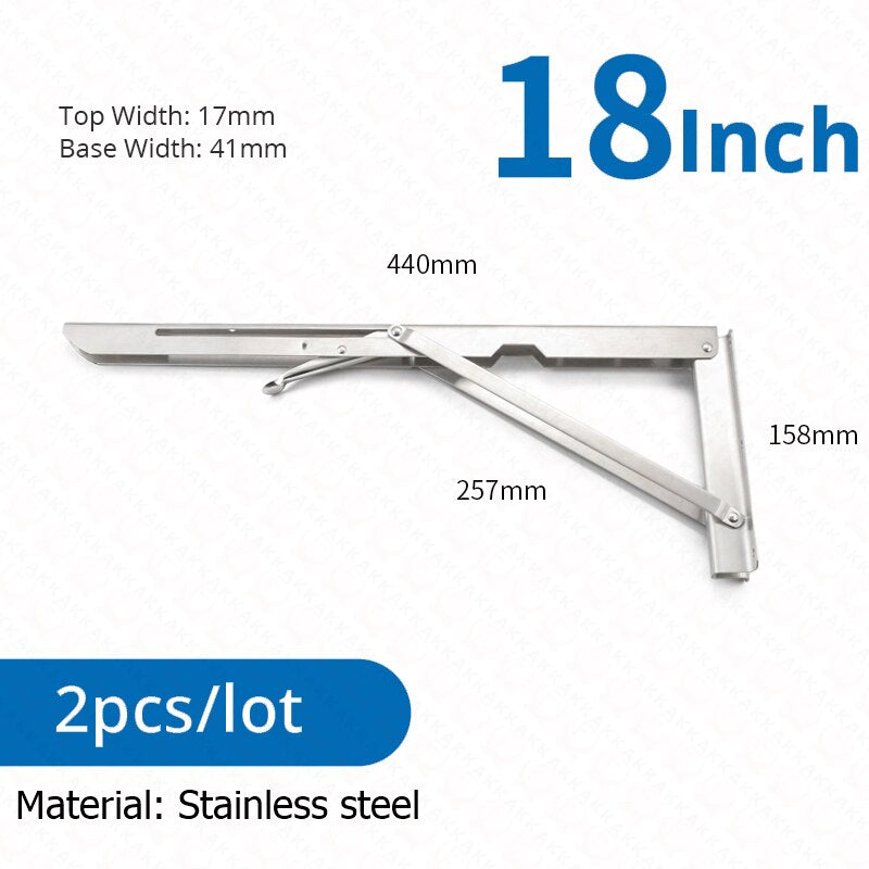 Junips | 2-piece set collapsible shelf brackets, heavy-duty, made of stainless steel for tables, motorhomes and space-saving
