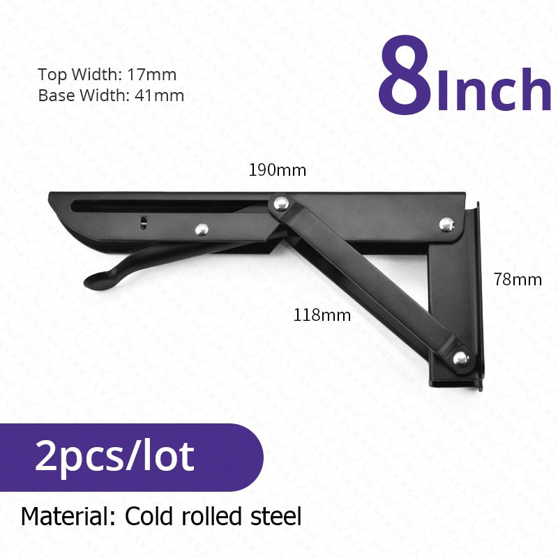 Junips | 2-piece set collapsible shelf brackets, heavy-duty, made of stainless steel for tables, motorhomes and space-saving