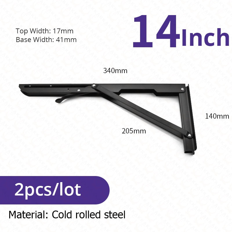Junips | 2-piece set collapsible shelf brackets, heavy-duty, made of stainless steel for tables, motorhomes and space-saving