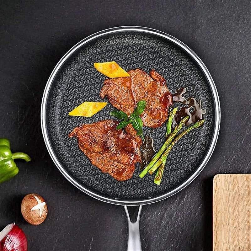 Junips | Premium Stainless Steel Frying Pan with Non-Stick Pixel Technology – Perfect for Healthy Frying