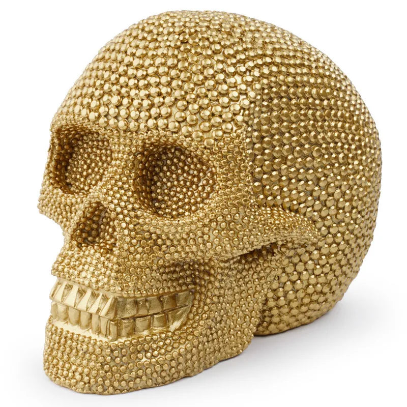 Junips | BUF Large Silver/Gold Skull Statue Resin Craft Decorative Ornaments Halloween Decoration Sculpture Home Decor Figures