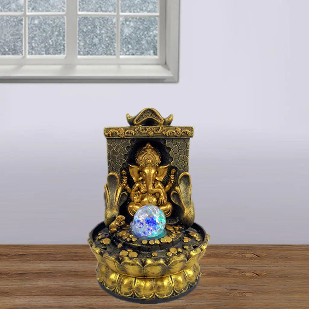 Junips | Stunning Ganesha Statue with LED Inner Water Source
