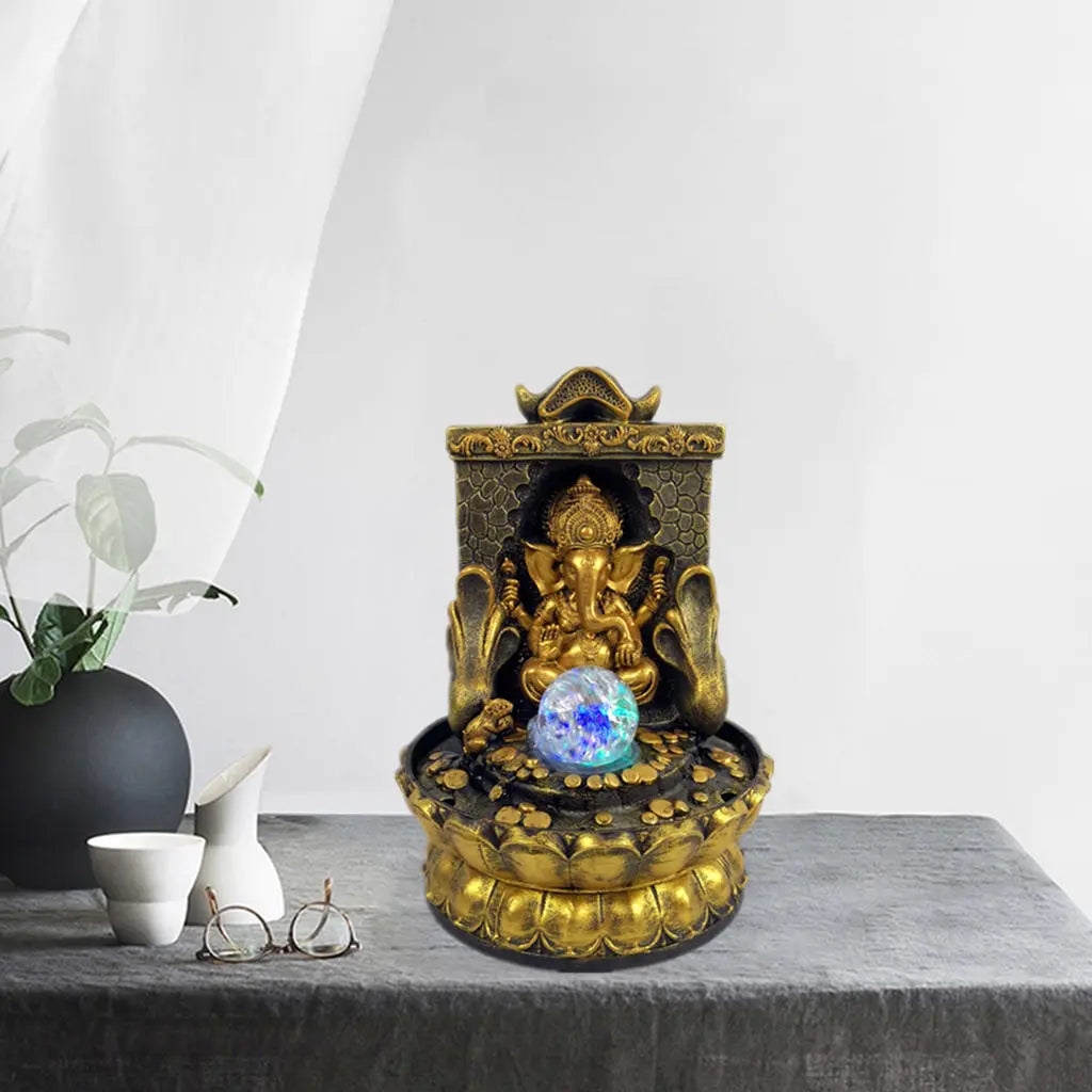 Junips | Stunning Ganesha Statue with LED Inner Water Source