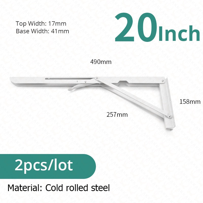 Junips | 2-piece set collapsible shelf brackets, heavy-duty, made of stainless steel for tables, motorhomes and space-saving