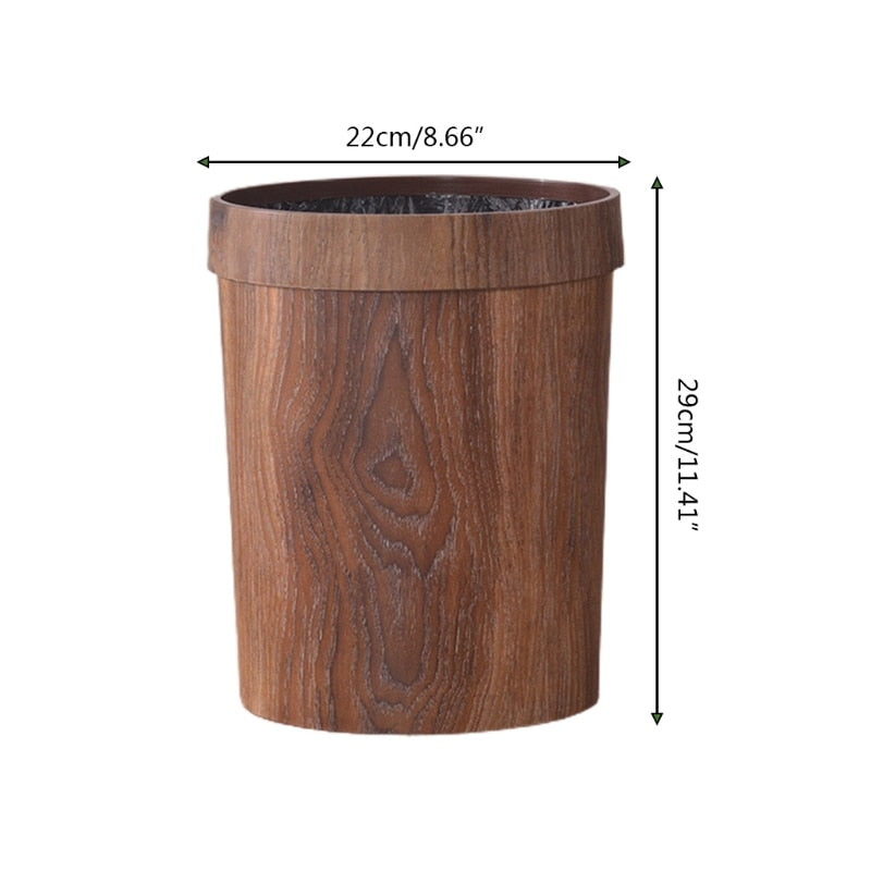 Junips | Elegant Retro Wood Grain Trash Can