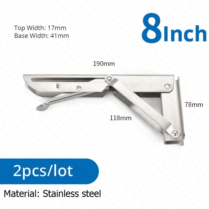 Junips | 2-piece set collapsible shelf brackets, heavy-duty, made of stainless steel for tables, motorhomes and space-saving