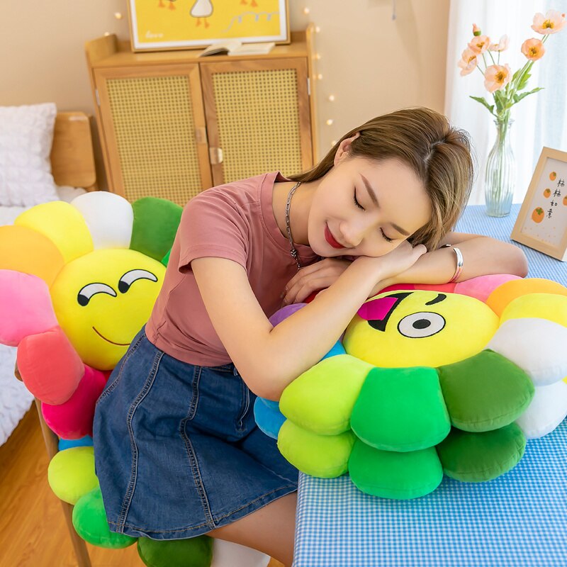 Junips | Colorful Sunflower Plush Comfort Seat Cushion