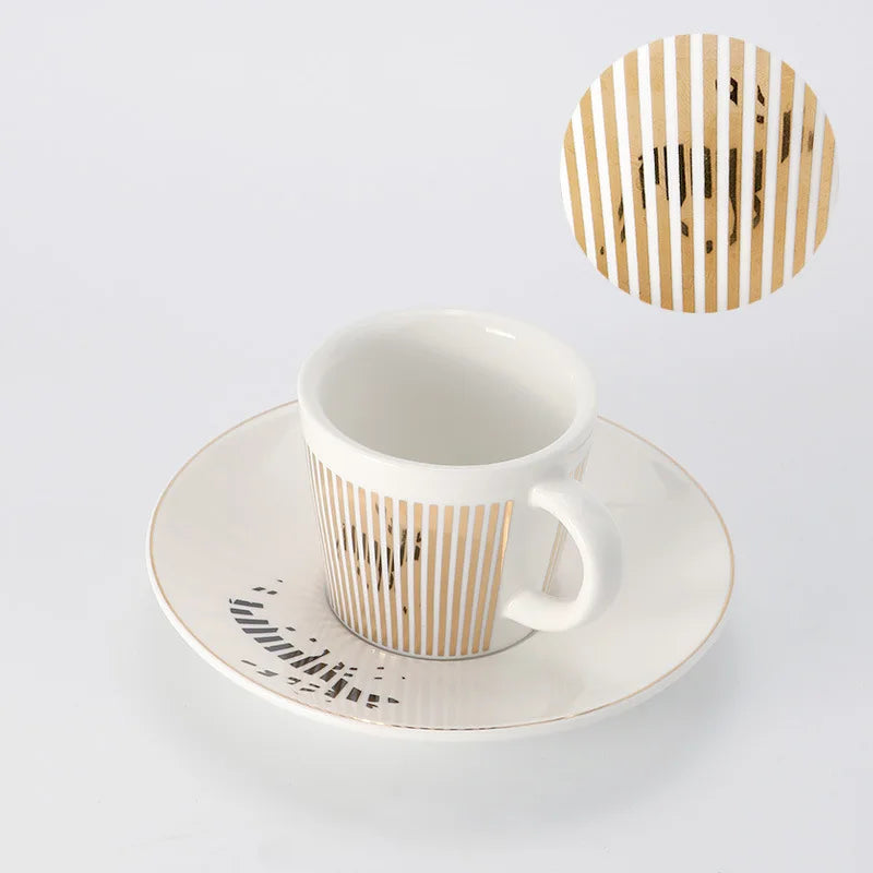 Junips | Creative dynamic SLR cup Leopard anamorphic zebra cup Luycho coffee tea cup set with coaster 90ml-225ml