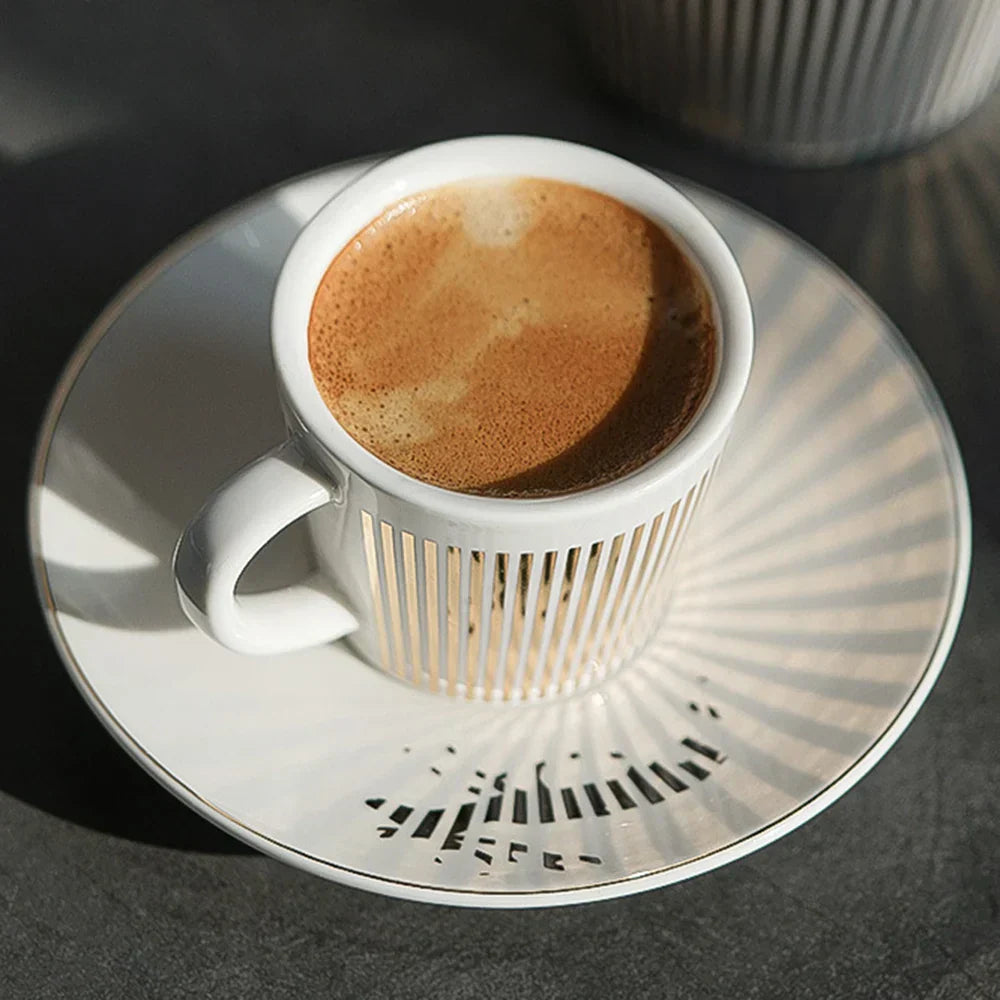 Junips | Creative dynamic SLR cup Leopard anamorphic zebra cup Luycho coffee tea cup set with coaster 90ml-225ml